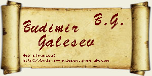 Budimir Galešev vizit kartica